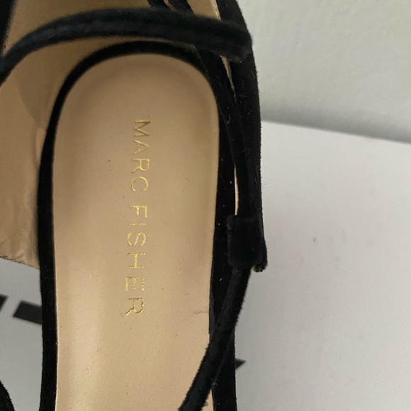 Marc Fisher Willy Pointed Toe Suede Lace Up Wedge - Picture 6 of 6